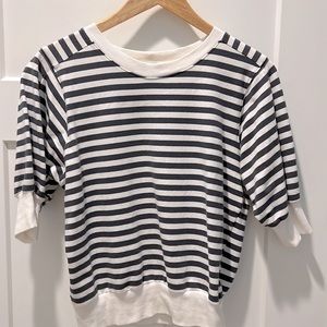 Evereve striped sweatshirt tee